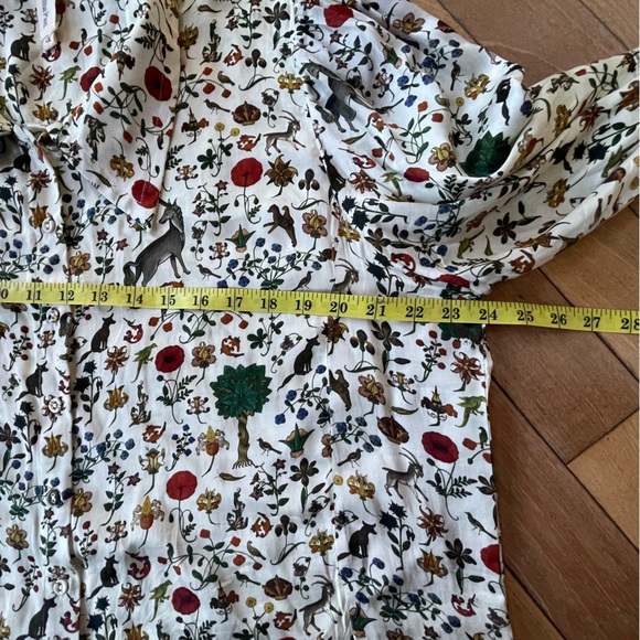 Samantha Pleet Glance Blouse Illuminated Print Unicorn Floral Top 4X - Picture 9 of 16